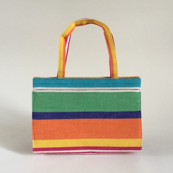 *SOLD* Bold Colorful Striped Summer Purse - Picture 2 of 5